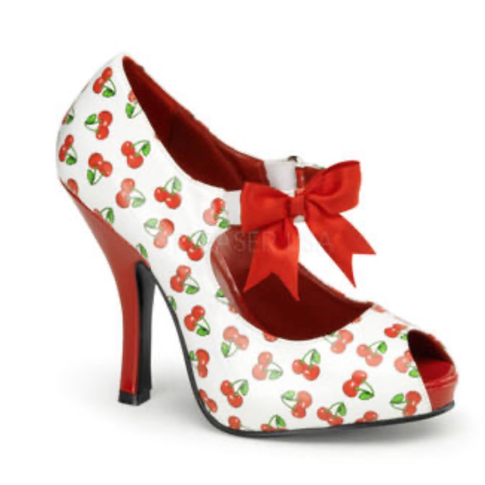 Women's CUTIEPIE-07 Platforms Pin Up Couture Cherry Heels